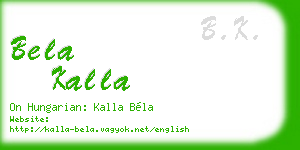 bela kalla business card
