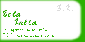 bela kalla business card